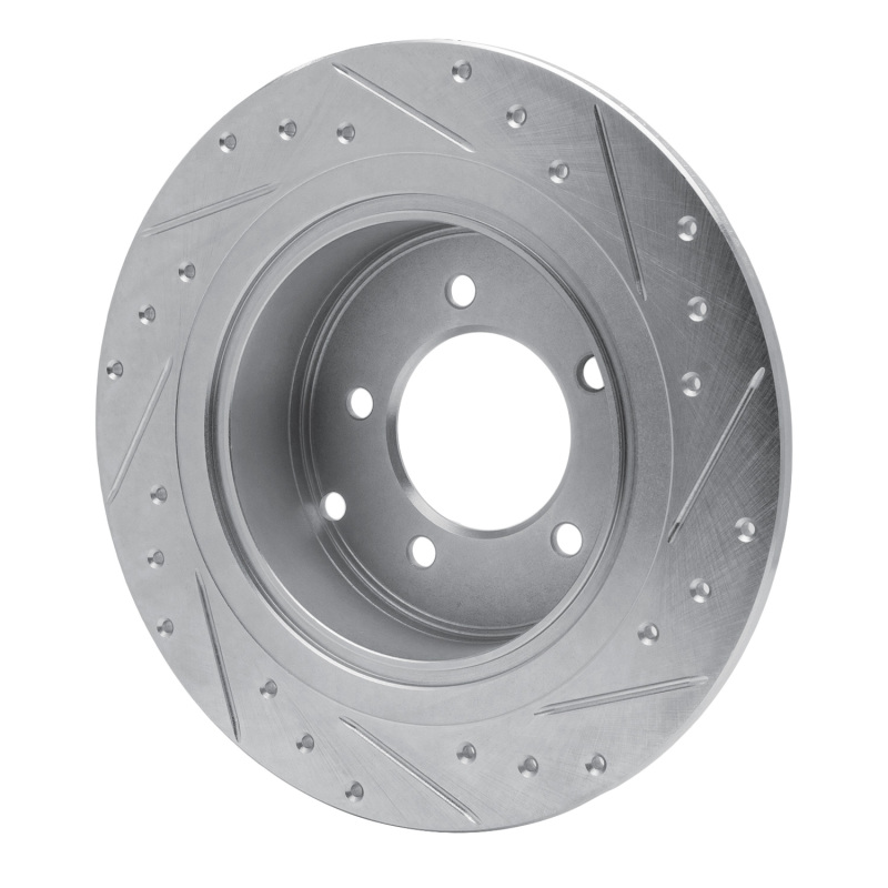 Chrysler 200 Brake Rotor (1) - Rear Left - R1 Concepts - Drilled & Slotted - Silver - `07-`17